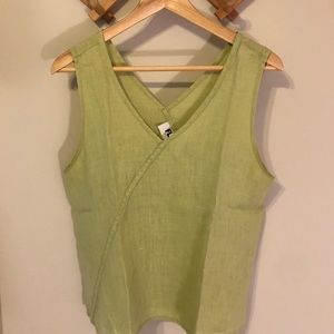 Vintage green sleeveless blouse